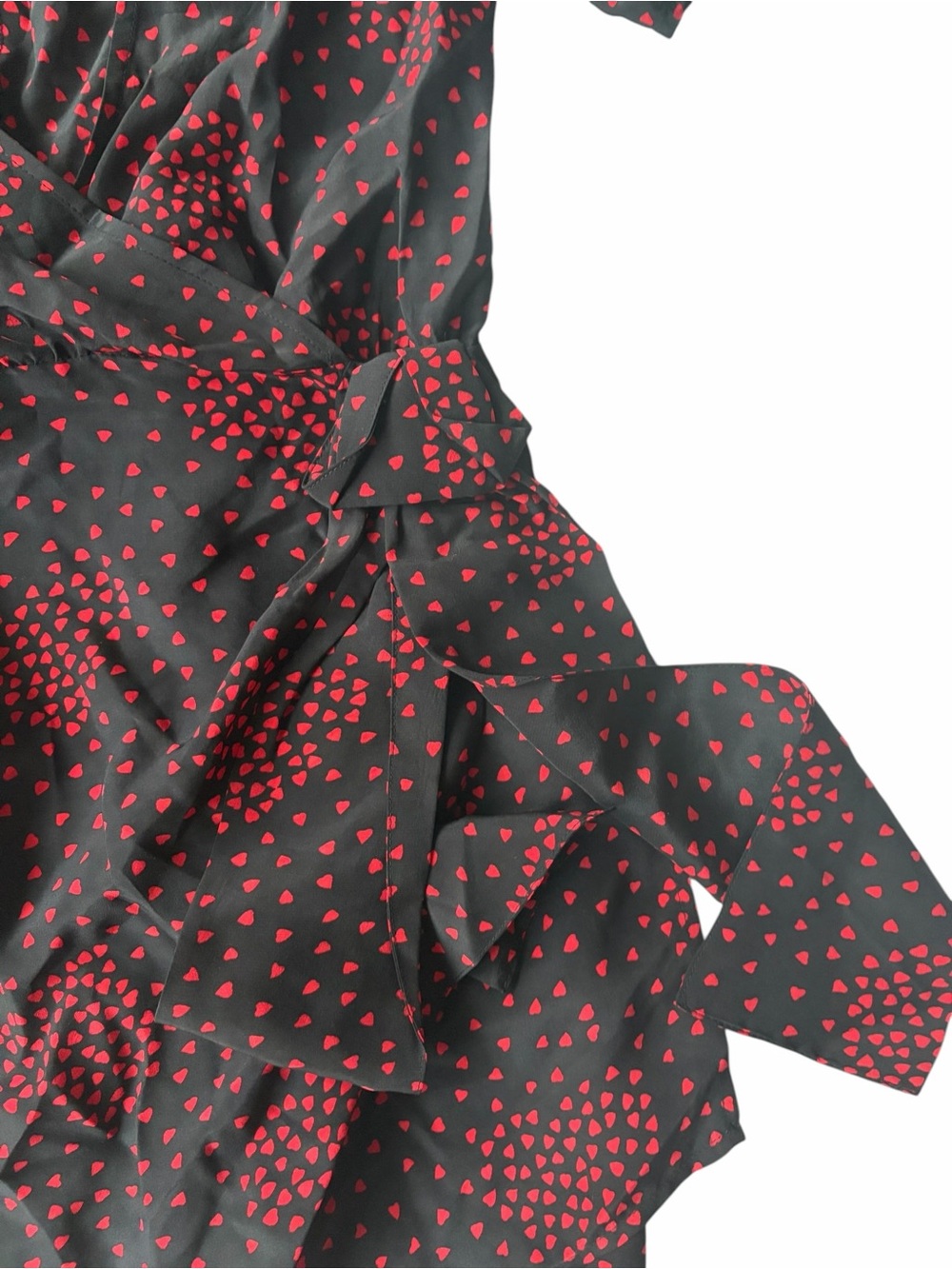 The Kooples Silk Blend Red Heart Print Wrap Mini Dress 6 NWT - Picture 5 of 12